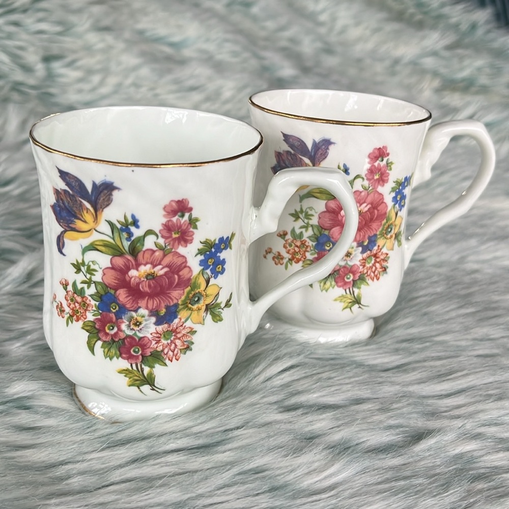 2 Lovely Tea or Coffee Cups, Hitkari Potteries Bone China, Made in India